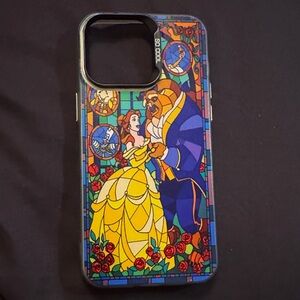 Disney Beauty and the Beast Stained Glass Phone Case - Yellow and Blue